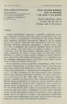 Ocena naturalnej podatności jezior na degradację i rola zlewni w tym procesie