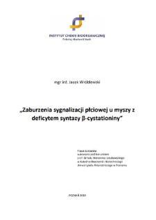 Zaburzenie sygnalizacji płciowej u myszy z deficytem syntazy &beta;- cystationiny
