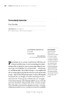 Fermentacja kanon&oacute;w