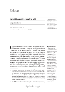 Norwid, Baudelaire i reguły sztuki