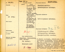 Kartoteka oceny histopatologicznej chorób układu nerwowego (1963) - opis nr 181/63