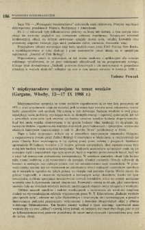 V międzynarodowe sympozjum na temat wrotk&oacute;w (Gargano, Włochy, 12-17 IX 1988 r.)