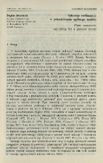 Sukcesja roślinności: w poszukiwaniu og&oacute;lnego modelu