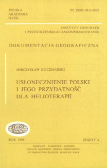 Usłonecznienie Polski i jego przydatność dla helioterapii = Sunshine - duration in Poland and its significance for heliotherapeutic purpose