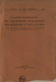Bulletin International de L'Acad&eacute;mie des Sciences de Cracovie. Classe des Sciences Math&eacute;matiques et Naturelles. Anzeiger der Akademie der Wissenschaften in Krakau. Mathematisch-Naturwissenschaftliche Klasse. Reihe B, Biologische Wissenschaften. S&eacute;rie B, Sciences Naturelles, 1928.No 8-10