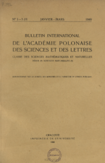 Bulletin International de L'Académie des Sciences de Cracovie. Classe des Sciences Mathématiques et Naturelles. Sciences Naturelles, 1949, No 1-3