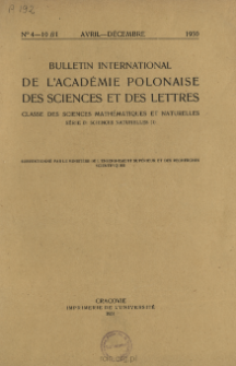 Bulletin International de L'Académie des Sciences de Cracovie. Classe des Sciences Mathématiques et Naturelles. Sciences Naturelles, 1950, No 4-10