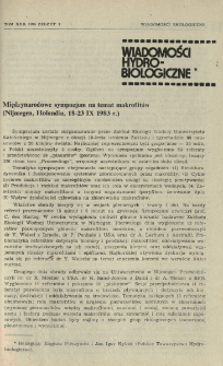 Międzynarodowe sympozjum na temat makrofit&oacute;w (Nijmegen, Holandia, 18-23 IX 1983 r.)