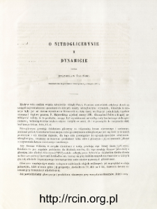 O nitroglicerynie i dynamicie
