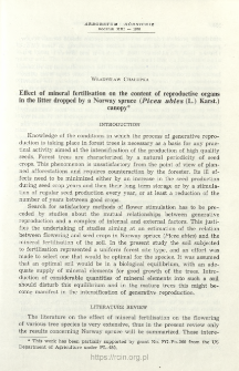 Effect of mineral fertilisation on the content of reproductive organs in the litter dropped by a Norway spruce (Picea abies (L.) Karst.) canopy