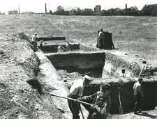 General view on the trenches during excavations
