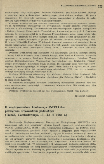 II międzynarodowa konferencja INTECOL-u poświęcona środowiskom podmokłym (Třeboň, Czechosłowacja, 13-23 VI 1984 r.)