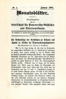 Monatsblätter Jhrg. 22, H. 1 (1908)