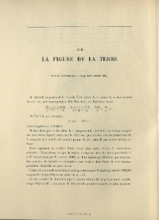 Sur la figure de la Terre ( Bull. astron., t. 6, 1889, p. 49-60)