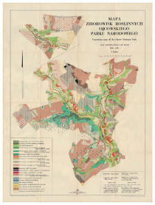 Mapa zbiorowisk roślinnych Ojcowskiego Parku Narodowego 1959-1961