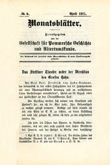 Monatsblätter Jhrg. 25, H. 4 (1911)