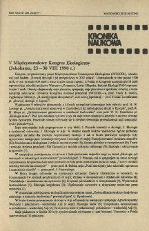 V Międzynarodowy Kongres Ekologiczny (Jokohama, 23-30 VIII 1990 r.)