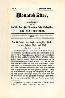 Monatsblätter Jhrg. 25, H. 2 (1911)