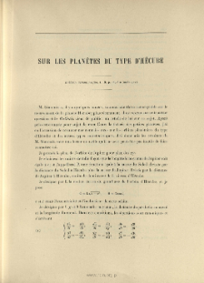 Sur les planètes du type d'Hécube ( Bull. astron., t. 19, 1902, p. 289-310)