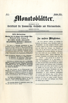 Monatsblätter Jhrg. 29, H. 1 (1915)
