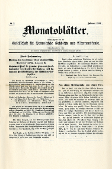 Monatsbl&auml;tter Jhrg. 29, H. 2 (1915)