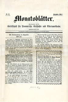 Monatsbl&auml;tter Jhrg. 29, H. 12 (1915)