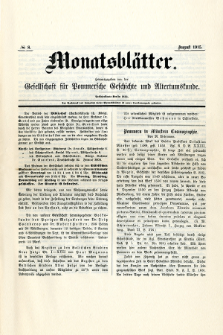 Monatsblätter Jhrg. 29, H. 8 (1915)