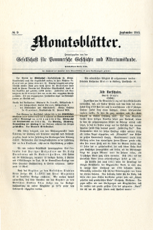 Monatsblätter Jhrg. 29, H. 9 (1915)