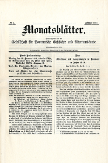 Monatsblätter Jhrg. 31, H. 1 (1917)