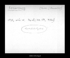 Kocerany. Files of Tarczyn disitrict in the Middle Ages. Files of Historico-Geographical Dictionary of Masovia in the Middle Ages