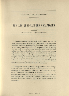 Sur les quadratures mécaniques ( Bull. astron., t. 16, 1899, p. 382-387)