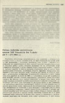 Ochrona środowiska przyrodniczego tematem XIII Poznańskich Dni Techniki (28 V-2 VI 1984 r.)
