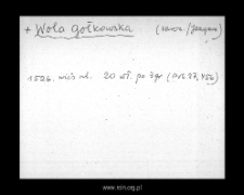 Wola Gołkowska. Files of Tarczyn disitrict in the Middle Ages. Files of Historico-Geographical Dictionary of Masovia in the Middle Ages