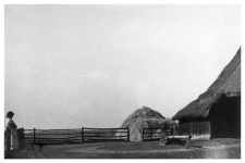 Haystack and barn
