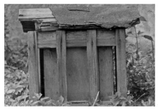 A wooden beehive