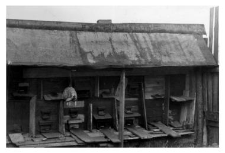 A wooden beehive