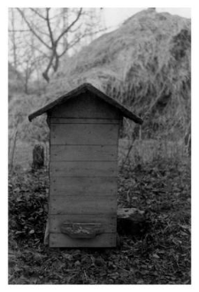 A wooden beehive