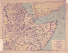 Abyssinia (Ethiopia) with Eritrea and Britisch, Italian & French Somaliland : scale 1:3,300,000 (52 miles = 1 inch)