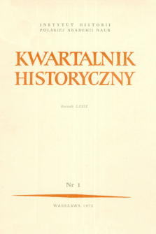 Kwartalnik Historyczny R. 79 nr 1 (1972), Strony tytułowe, spis treści