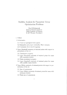 Stability analysis for parametric vector optimization problems * Upper Hausdorff continuity of minimal points to vector optimization problems