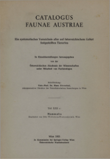 Catalogus Faunae Austriae