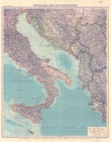 Süditalien und Adriaküsten : Maßstab von 1:1.500.000