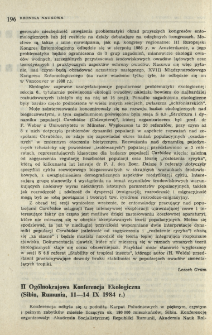 II Ogólnokrajowa Konferencja Ekologiczna (Sibiu, Rumunia, 11-14 IX 1984 r.)