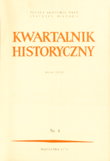 Kwartalnik Historyczny R. 81 nr 4 (1974), Listy do redakcji