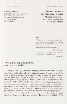 Człowiek i biosfera - u progu nowego stulecia