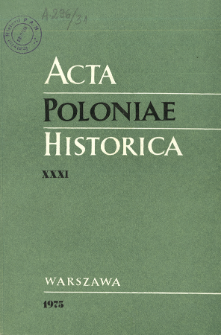Acta Poloniae Historica. T. 31 (1975), Title pages, Contents