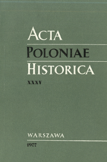 Acta Poloniae Historica. T. 35 (1977), Strony tytułowe, Spis treści