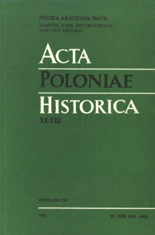 Acta Poloniae Historica. T. 47 (1983), Strony tytułowe, Spis treści