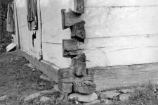 fragment of a residential building - sill plate, quoin