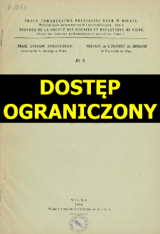 Prace Towarzystwa Przyjaci&oacute;ł Nauk w Wilnie. Travaux de la Soci&eacute;t&eacute; des Sciences et de Lettres de Wilno. Classe des sciences math&eacute;matiques et naturelles Wydział Nauk Matematycznych i Przyrodniczych. =
